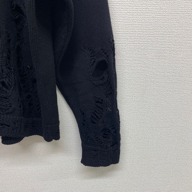 極美品 palm angels ダメージ加工 ニット セーター Mサイズ 黒-