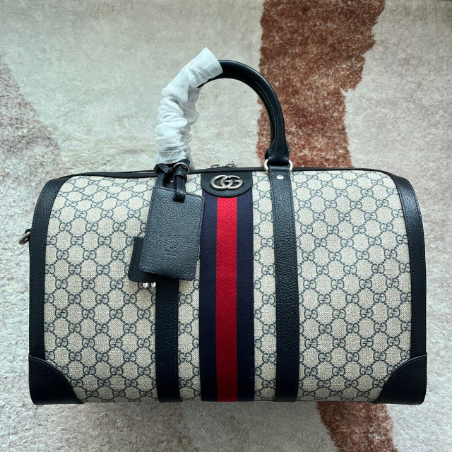 美品 GUCCI オールドグッチ シェリーライン ボストンバッグ ネイビー 