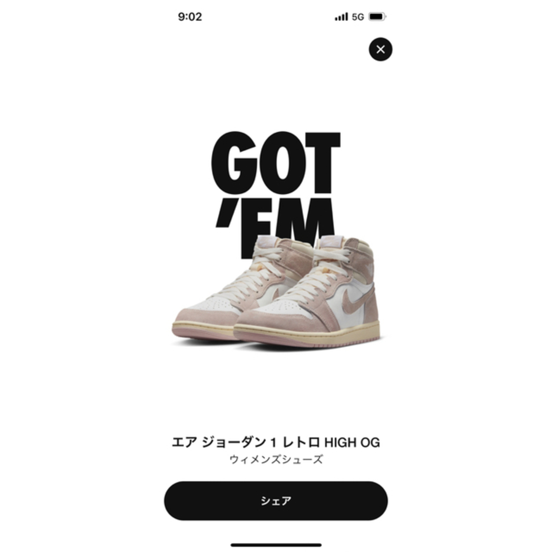 Jordan Brand（NIKE）(ジョーダン)の値下げ不可 Air Jordan 1  High OG Washed Pink メンズの靴/シューズ(スニーカー)の商品写真