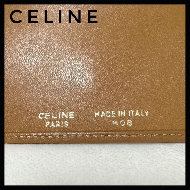 美品! CELINE セリーヌ マカダム トリオンフ 金具 がま口財布 折り