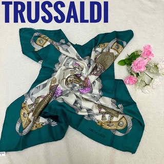 トラサルディ(Trussardi)のTRUSSALDI トラサルディ 大判シルクスカーフ 紋章柄 86cm×86cm(バンダナ/スカーフ)