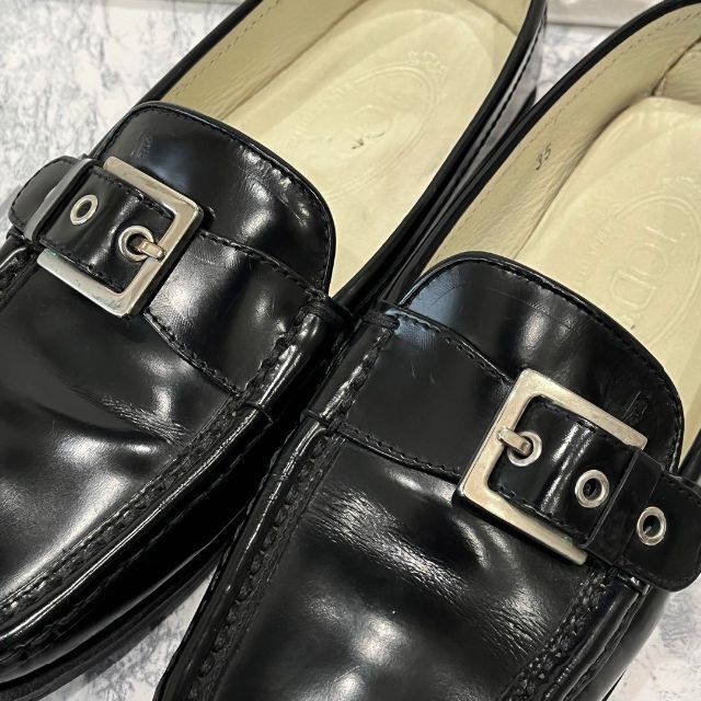 TOD'S トッズ ローファー ベルト ドライビングシューズ ブラック 35