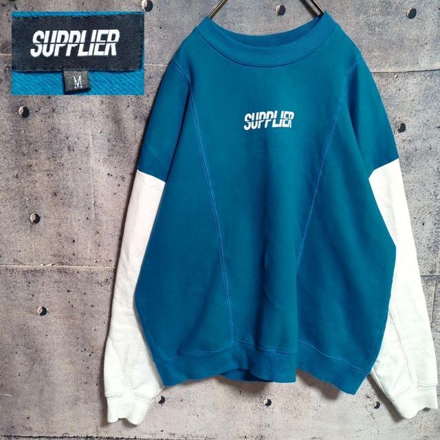 SUPPLIER BICOLOR LOGO CREW SWEAT　オーバーサイズ レディースのトップス(トレーナー/スウェット)の商品写真