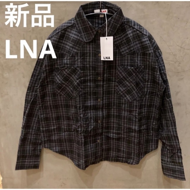 新品送料込み　LNA チェックシャツ　ブラック　S