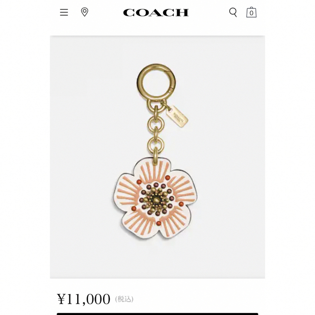 COACH(コーチ)のCOACH コーチ ティーローズ ウィロウ バッグチャーム キーホルダー レディースのファッション小物(キーホルダー)の商品写真