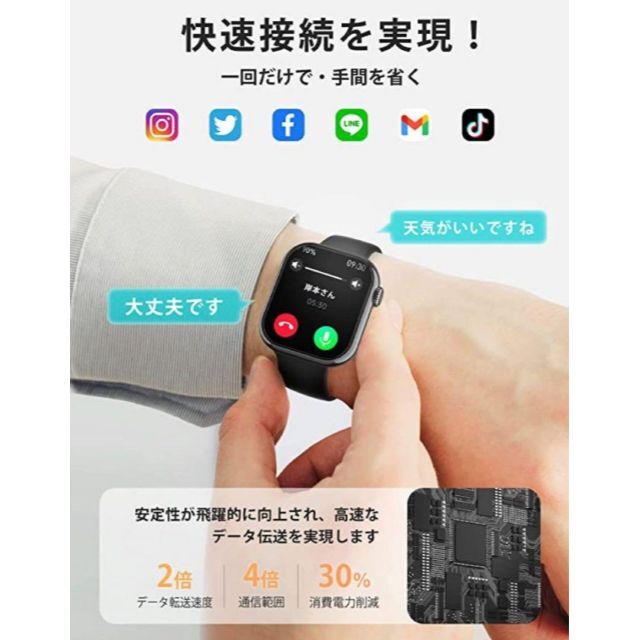 ★限定1点★スマートウォッチ 大画面 1.91インチ ブラック