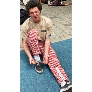 32 supreme gingham flight pant 黒