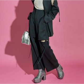 メゾンスペシャル(MAISON SPECIAL)のMAISON SPECIAL スリットベルテッドストレートパンツ(カジュアルパンツ)