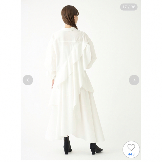 SNIDEL、スナイデル、ボリュームイレヘムワンピース、ホワイト、0.S