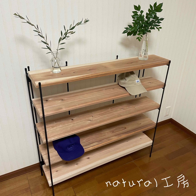 新商品‼️手作りアイアン家具 折り畳みラック 西海岸インテリア 5段の