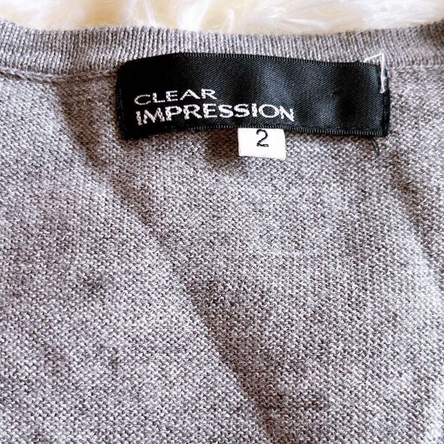 CLEAR IMPRESSION(クリアインプレッション)の❇️A712❇️CLEAR IMPRESSION【M】グレー　長袖薄手セーター レディースのトップス(ニット/セーター)の商品写真