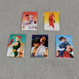 カプコン(CAPCOM)のストリートファイターⅡ　カード(ラミネート加工)　５種類　【美品】(ゲームキャラクター)