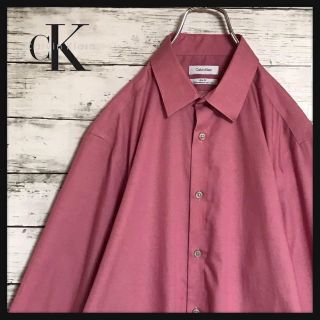 カルバンクライン(Calvin Klein)の【美品】カルバンクライン☆シャドーストライプシャツ　ノンアイロン　ピンクE90(シャツ)