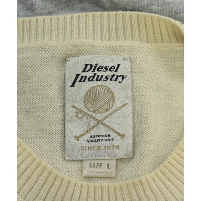 DIESEL(ディーゼル)のDIESEL ディーゼル ニット・セーター L グレーx白 【古着】【中古】 メンズのトップス(ニット/セーター)の商品写真