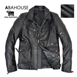 アバハウス(ABAHOUSE)の【美品】新品価格8.2万円　アバハウス　羊革ラムレザー　シングルライダースJK(レザージャケット)