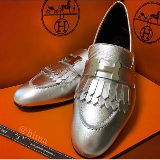 Hermes - 【新品・未使用】エルメス モカシン ロワイヤル シルバー 37