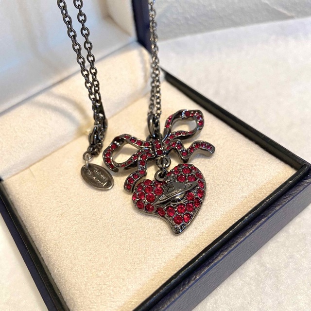 美品✨ヴィヴィアンウエストウッド ネックレス リボン ハート オーブ ...