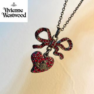 ヴィヴィアンウエストウッド(Vivienne Westwood)の美品✨ヴィヴィアンウエストウッド　ネックレス　リボン　ハート　オーブ(ネックレス)