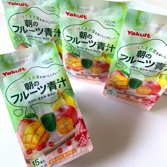 Yakult(ヤクルト)の【計60袋】ヤクルト 朝のフルーツ青汁(15袋×４個セット) 食品/飲料/酒の健康食品(青汁/ケール加工食品)の商品写真