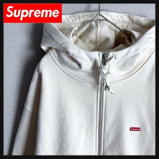 supremeワンポイントBOXロゴジップパーカー 肉厚 入手困難