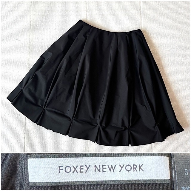 FOXEY NEW YORK(フォクシーニューヨーク)の極美品 洗える♡ふんわりフレアスカート  ブラック 40 レディースのスカート(ひざ丈スカート)の商品写真