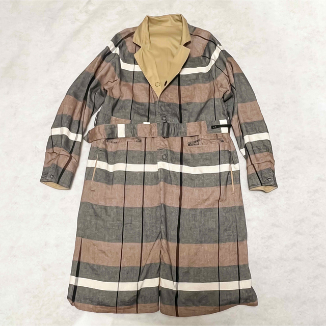 美品 サンシー リバーシブルコート リネン シルク サイズ2