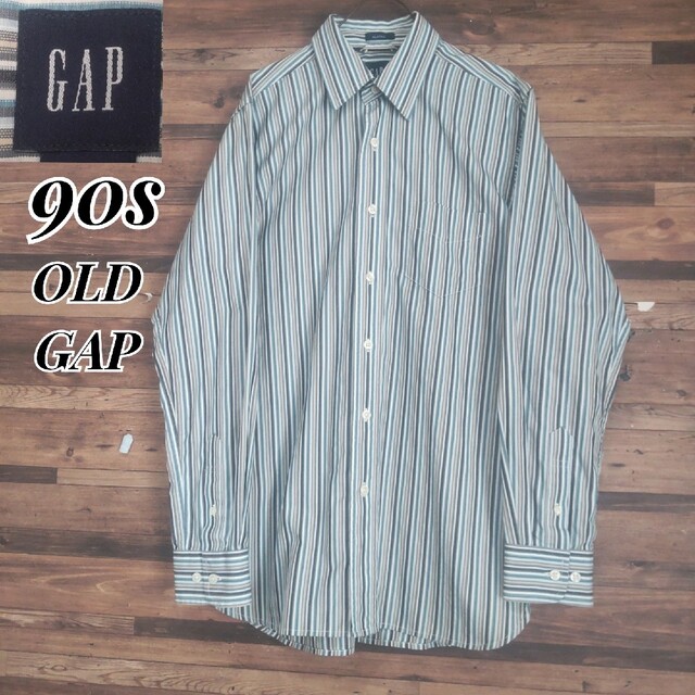 90s OLD GAP オールドギャップ 半袖シャツ マルチストライプ  白