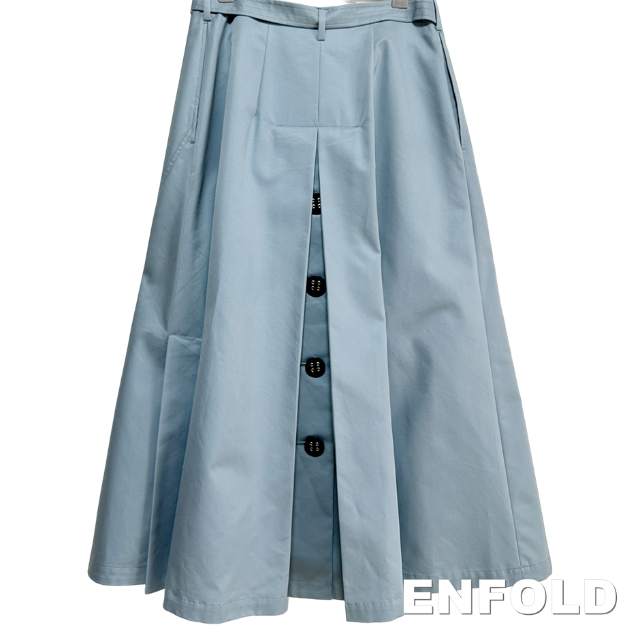 【ENFOLD】エンフォルド シャンブレーギャバ トレンチロング ラップスカート