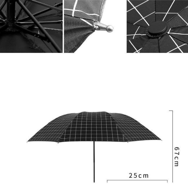 晴雨兼用 日傘 軽量 完全遮光 UVカット 折りたたみ傘 コンパクト ストライプ レディースのファッション小物(傘)の商品写真