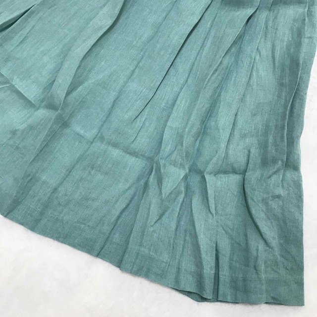 URBAN RESEARCH ROSSO(アーバンリサーチロッソ)のエフバイロッソ F リネン100 ランダムタックフレアロングスカート ミント レディースのスカート(ロングスカート)の商品写真