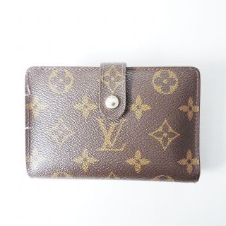 新品同様♪LOUIS VUITTON ダミエ がま口折財布 イニシャル入り 新品