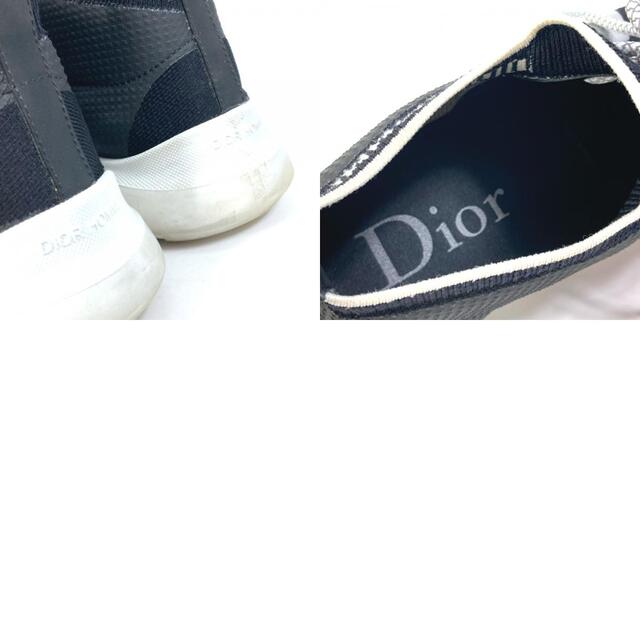 DIOR HOMME(ディオールオム)のディオール・オム DIOR HOMME ニット 靴 メッシュ ロゴ スニーカー ニット ブラック メンズの靴/シューズ(スニーカー)の商品写真