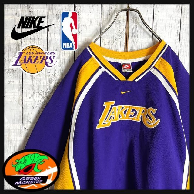 レトロデザイン☆レイカーズ☆】ナイキ NBA刺繍 ウォームアップ T