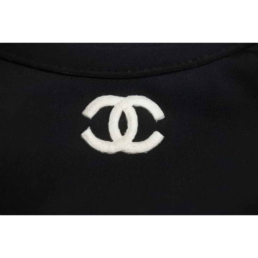 CHANEL シャネル 半袖Ｔシャツ チビT クロップド ココマーク PO5010VO3909 94305 95P ナイロン ブラック 42 美品  48509