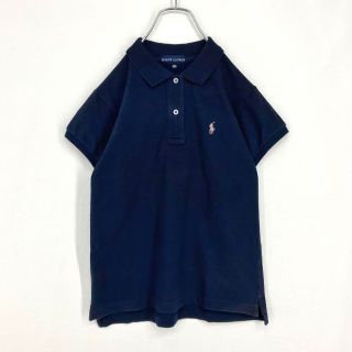 ポロラルフローレン(POLO RALPH LAUREN)の小柄な女性にも ポロラルフローレン 鹿の子 ポニー刺繍 半袖ポロシャツ ネイビー(ポロシャツ)