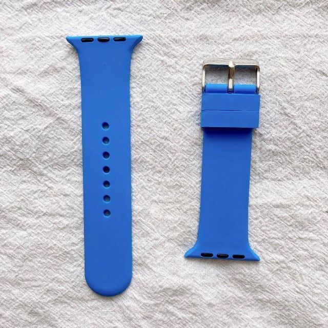 Apple watch  アップルウォッチ  ベルト ブルー 42/44mm メンズの時計(ラバーベルト)の商品写真