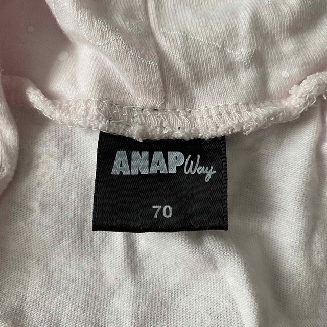【最終値下げ】ANAP ロンパース 半袖 ピンク キッズ/ベビー/マタニティのベビー服(~85cm)(ロンパース)の商品写真