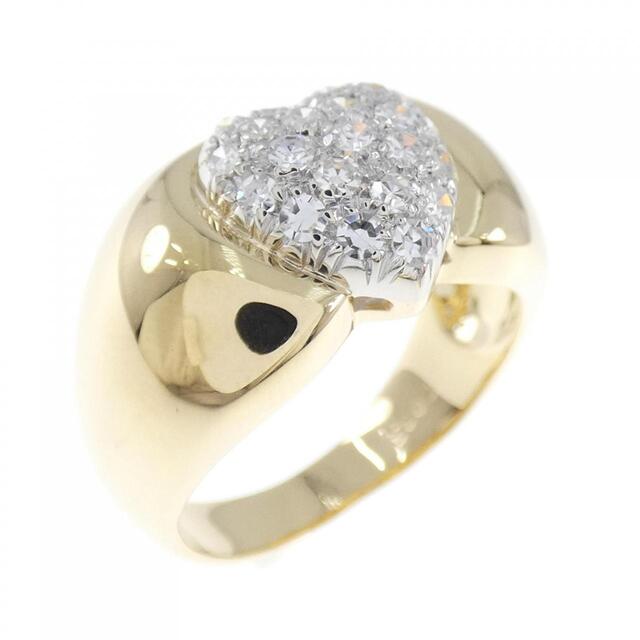 大人気新品 パヴェ ハート K18YG/K18WG ダイヤモンド 0.35CT リング