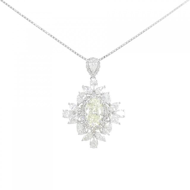 正規品】 【新品】PT ダイヤモンド ネックレス 1.013CT M SI2 オーバル