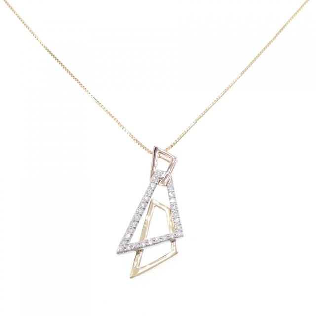 おまけ付】 K18YG/PT/K18PG ダイヤモンド ネックレス 0.32CT