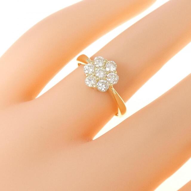 K18YG フラワー ダイヤモンド リング 0.61CT 3