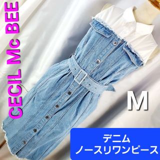 セシルマクビー(CECIL McBEE)の★セシルマクビー★デニムノースリワンピース★M★(ひざ丈ワンピース)