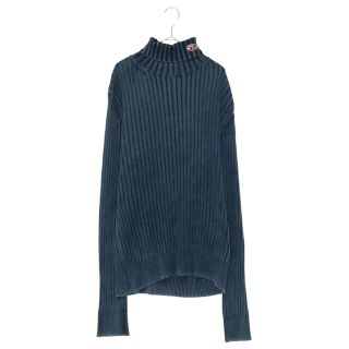 DIESEL ディーゼル K-Ristopher Indigo ロゴ刺繍 タートルネック ニットセーター A067460NEAB インディゴ