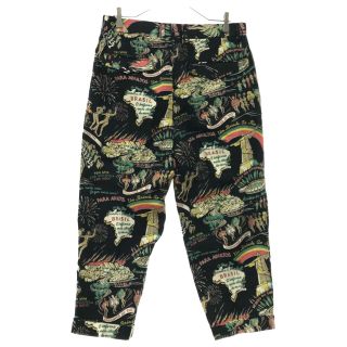 WACKO MARIA ワコマリア 10SS BRAZIL ALOHA PALA ADULTOS総柄トラウザーズパンツ ブラック 10SS-TRO-5856センチ裾幅