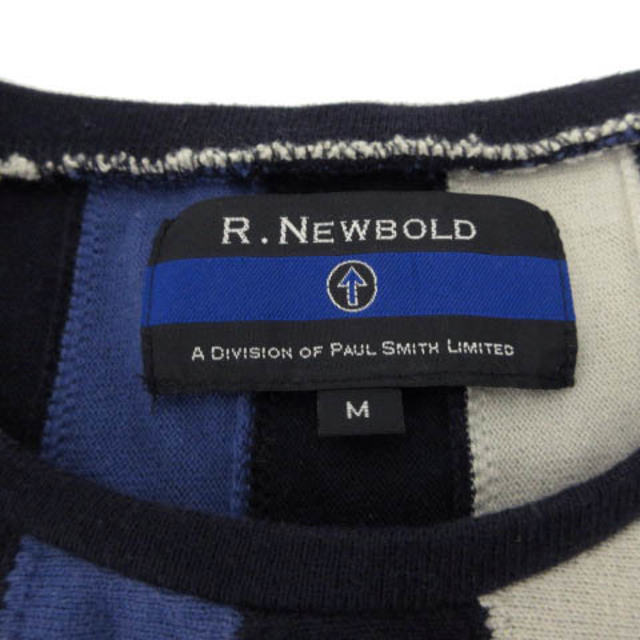 R.NEWBOLD(アールニューボールド)のアールニューボールド Tシャツ 長袖 ロンT ストライプ 紺 青系 グレー系 M メンズのトップス(Tシャツ/カットソー(七分/長袖))の商品写真