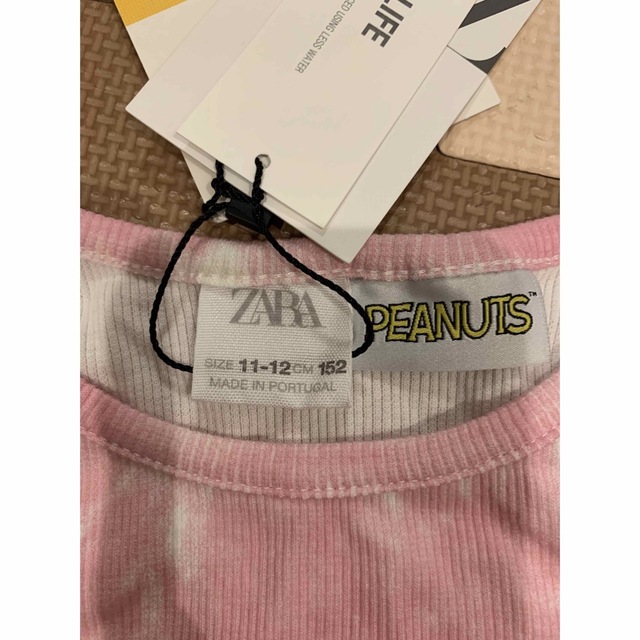 ZARA KIDS(ザラキッズ)の【新品・タグ付き】152 ZARAkids  スヌーピー　 タンクトップ キッズ/ベビー/マタニティのキッズ服女の子用(90cm~)(Tシャツ/カットソー)の商品写真