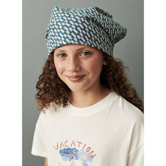 Caramel baby&child - CARAMEL BLUE GEO PRINT ワンピ 8Y スカーフ