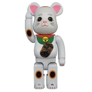 メディコムトイ(MEDICOM TOY)のBE@RBRICK 招き猫 白メッキ 発光 400％(フィギュア)