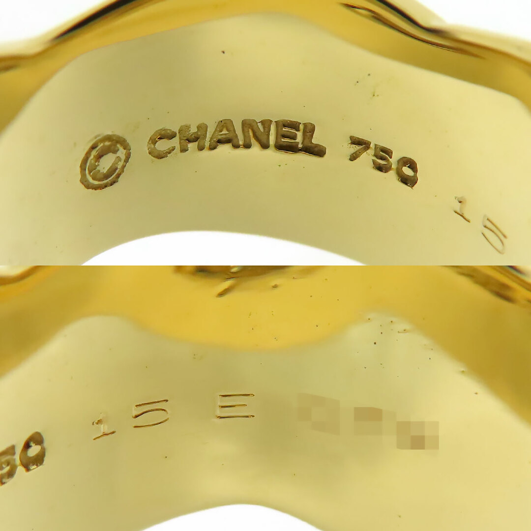 シャネル　リング　ボルディック　ダイヤ　ロゴ　K18　YG　750　19号　指輪