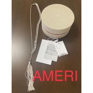 アメリヴィンテージ(Ameri VINTAGE)の【試着のみ】AMERI chain fringe necklace シルバー(ネックレス)